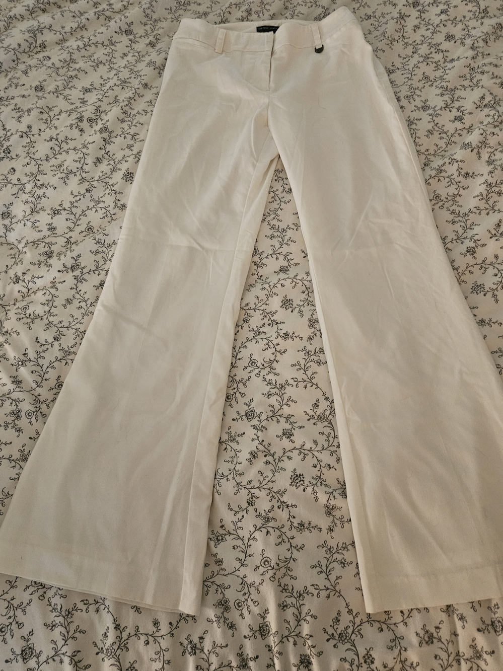 New York & Company White Straight Leg Dress Pants